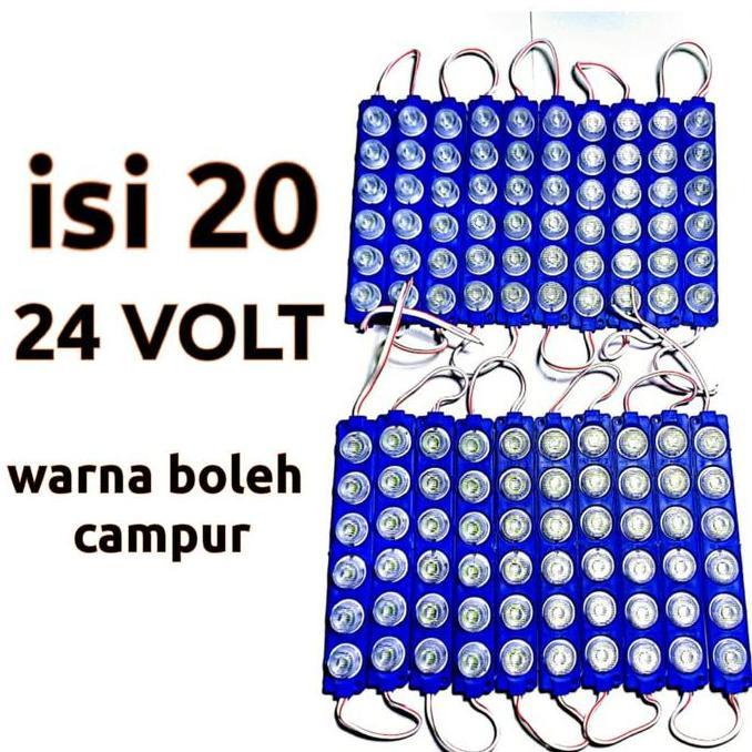 Parts- Isi 20 Lampu Led 6 Mata 24 Volt Paket Isi 20 Pcs Lampu Led 6 Mata Besar 24 Volt