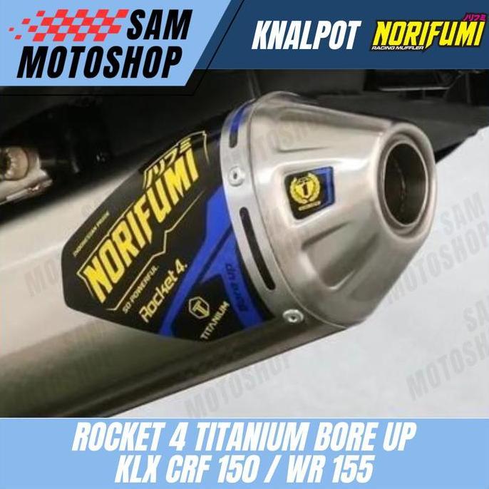 '' KNALPOT NORIFUMI ROCKET 4 TITANIUM BORE UP KLX CRF 150 WR 155 ORIGINAL //