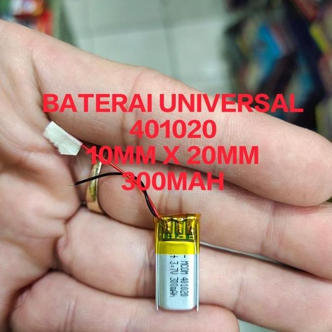 Baru- Baterai Headset Universal 401020 Ukuran 10Mm X 20Mm 300Mah Kabel 2