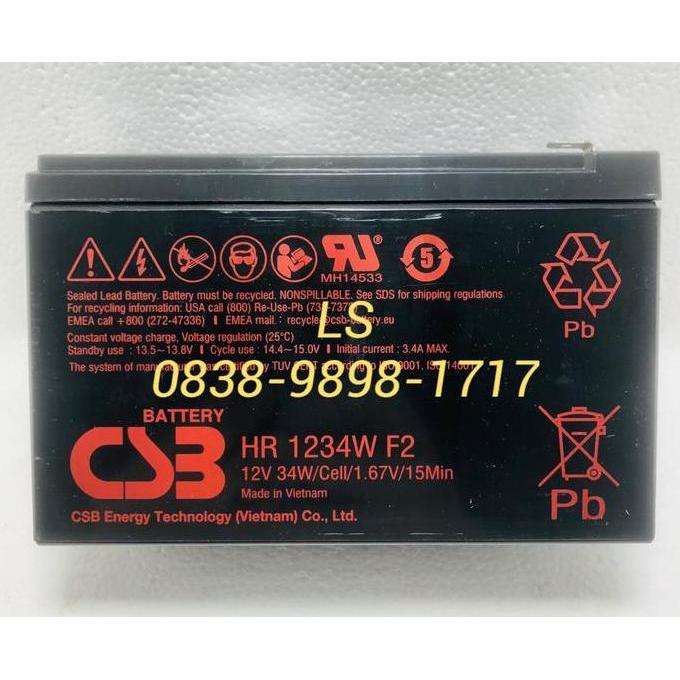 Oassi- Aki Baterai Csb Hitachi 12V 9Ah Hr1234W F2 - Hr 1234W Ups Apc Hr 1234