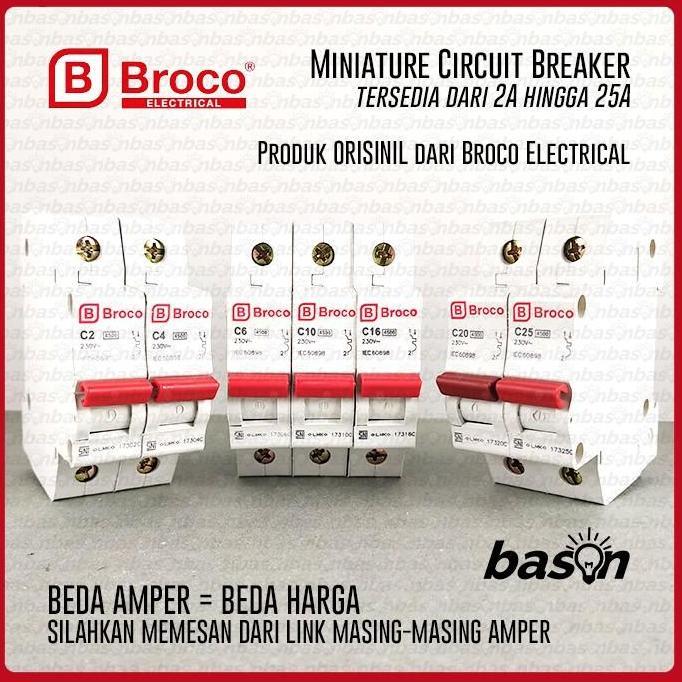 Kit- Broco Mcb 16A 1P - 17316C - Miniature Circuit Breaker / Pemutus Sikrit