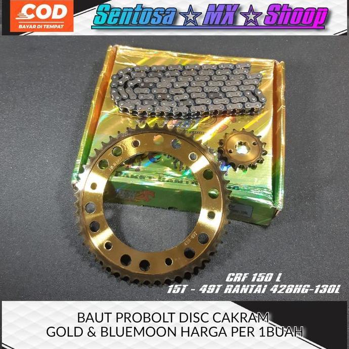 BEBAS ONGKIR - GIGI TARIK KOMPLIT - GEAR SET CRF 150 15T - 49T / 428H-130L HKW1991 SEPUHAN