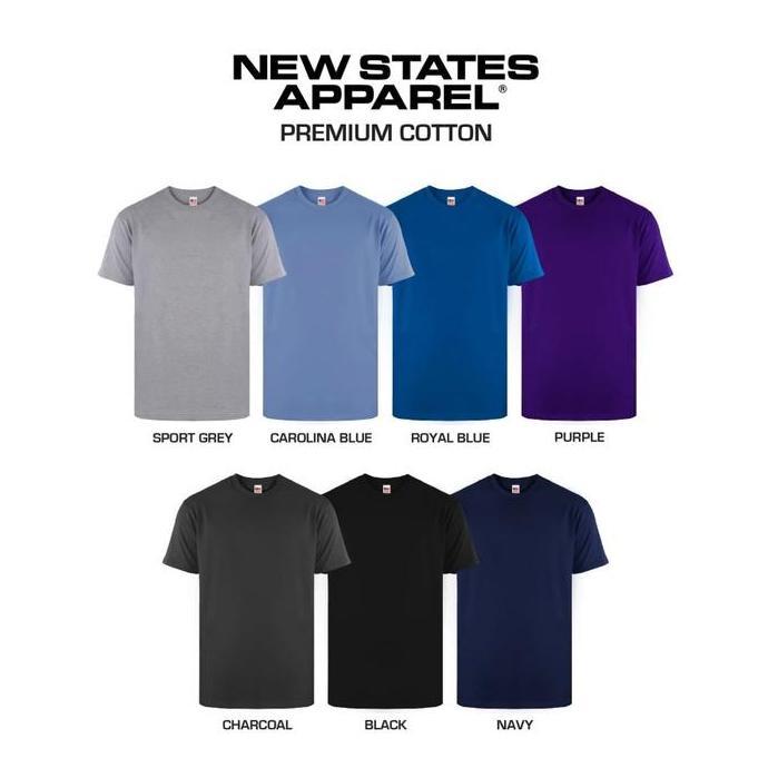 Men- Kaos Polos New States Apparel Cotton T-Shirt 7200 24S Built Up