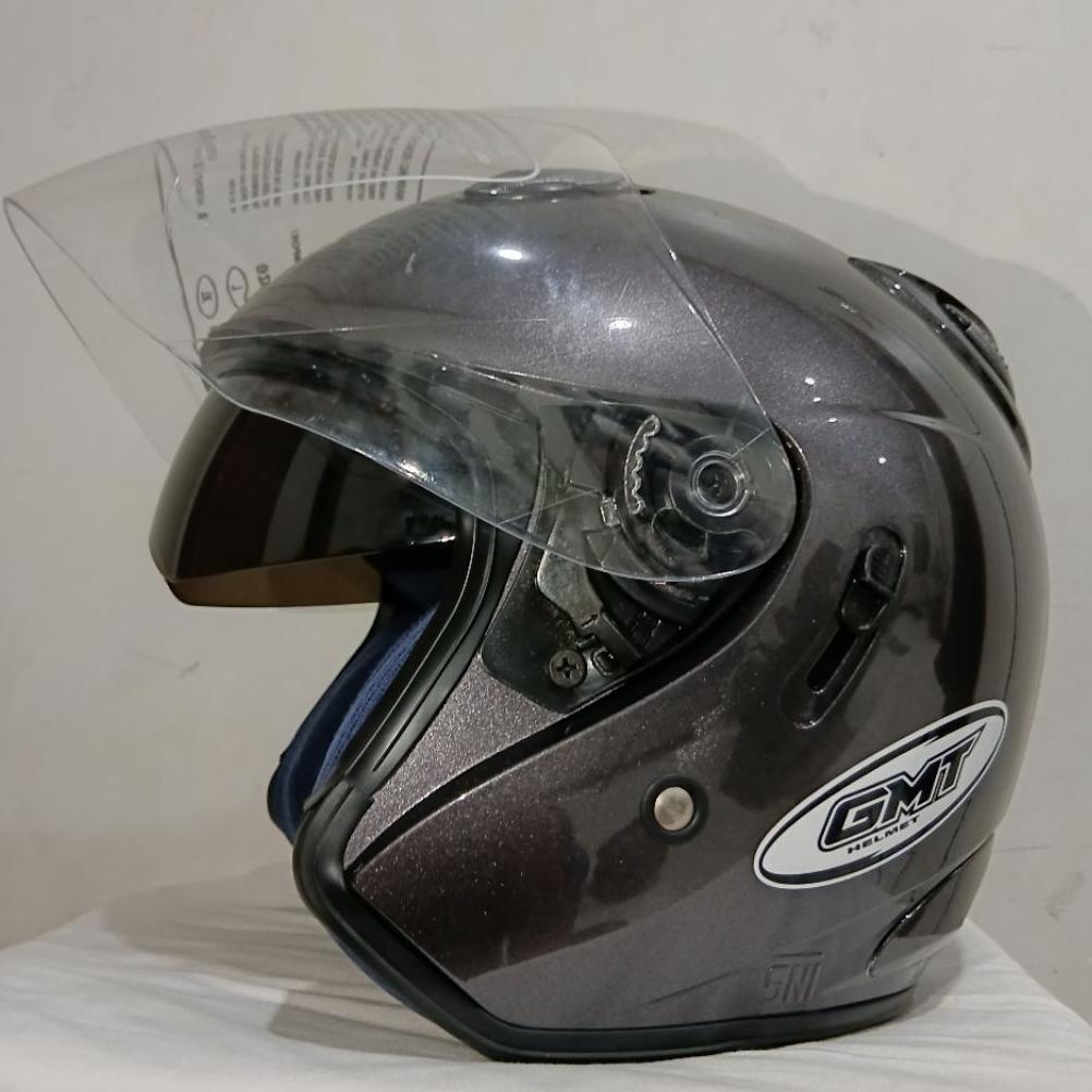 Helm Half Face GMT/NIELS Original Double Visor Helem SNI