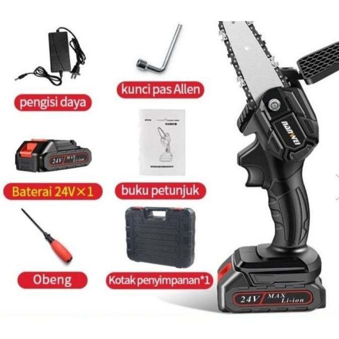 JHONXIE GERGAJI MESIN LISTRIK KAYU POHON MINI CORDLESS CHAINSAW BATERAI SENSO