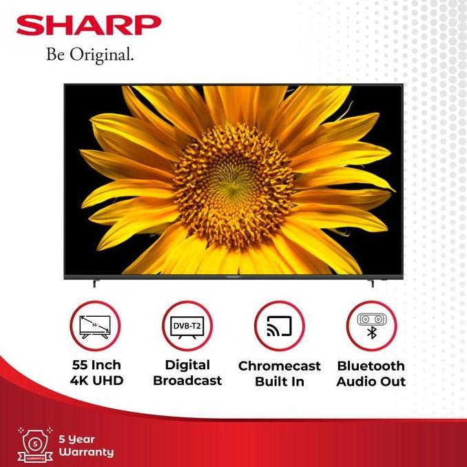 Sharp TV LED 4T-C55EJ2X 4K HDR Smart TV 4K UHD Frameless 55 Inch