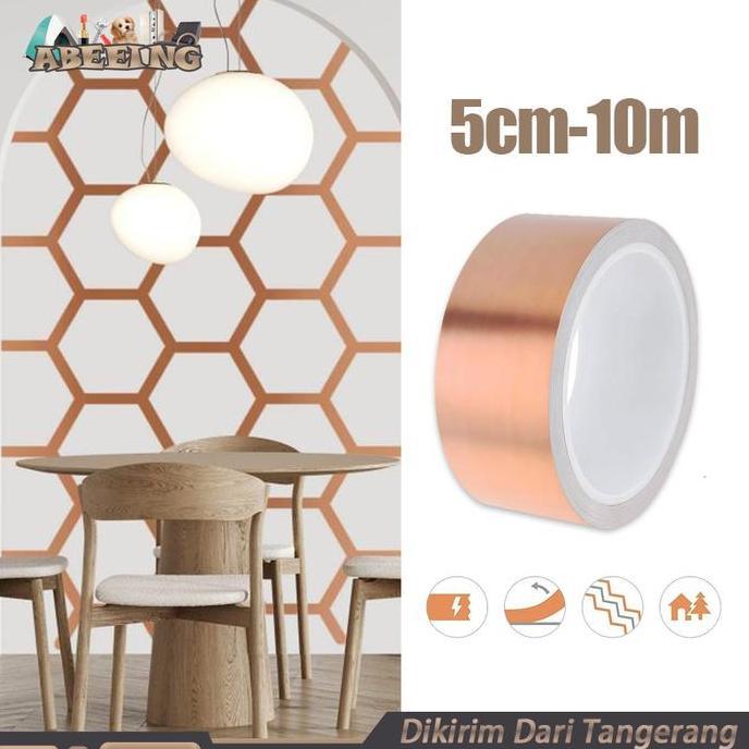 JHONXIE Tembaga Foil Tape 5cmx10m Tape Tembaga Konduktor Copper Foil Tape Adhesive Kuat Tape Tembaga