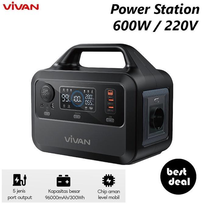 Vivan VPS-P300 Power Station 600W / 220V 96000Mah 300Wh Powerbank Portable Charger Station Power Sup