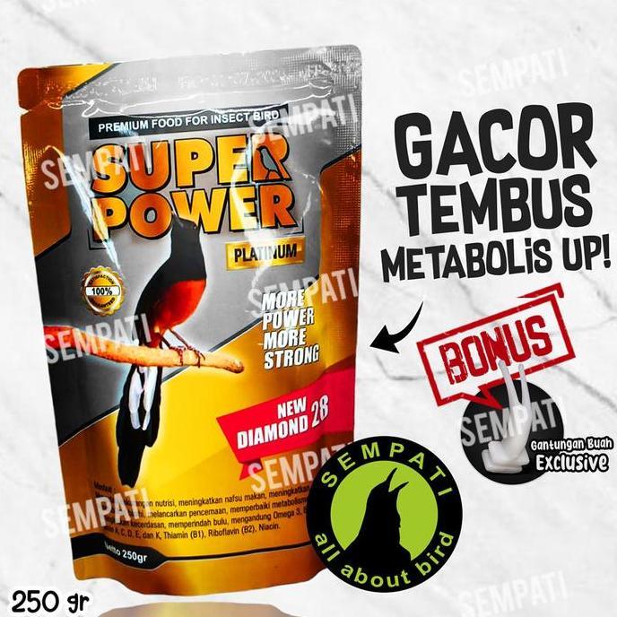 Super Power Platinum Voer Pur Murai Batu Pakan Burung Murai Kacer Plas