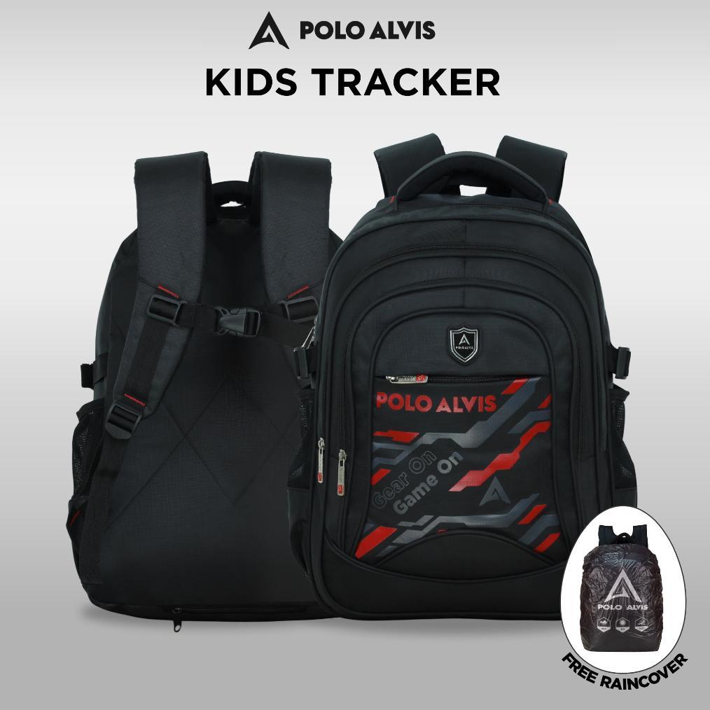 POLO ALVIS - Kids Tracker Tas Ransel Sekolah SD SMP Tas Anak Cowok Kuat Buku Paket Bonus Rain Cover 