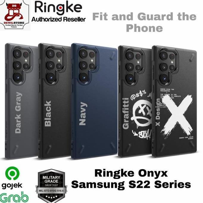 Case Samsung Galaxy S22 Ultra S22 Plus Casing S22 Ringke Onyx Original