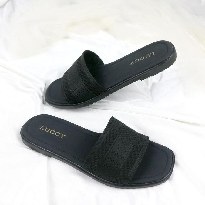 Shoes- Luccy F05 Sandal Flat Nita Rajut Jumbo B Size 41 42 43 44