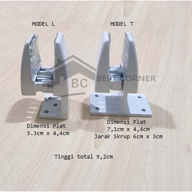Bracket Ambalan Penyekat Partisi Kayu Sekat Meja Kantor + KAKI Putih