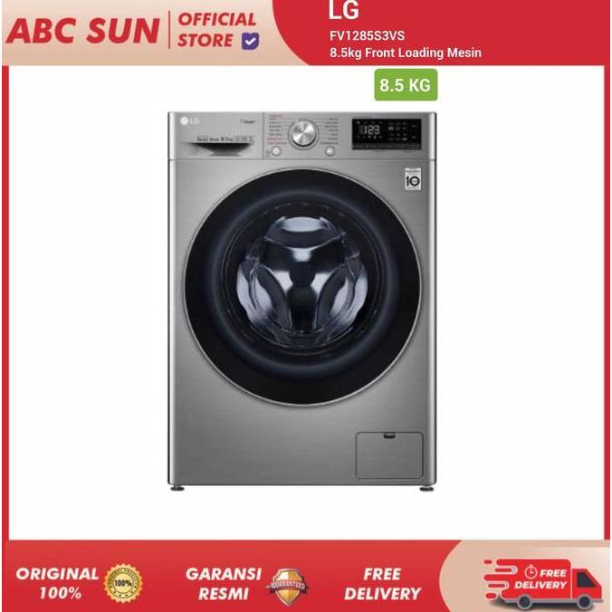 LG Mesin Cuci FV1285S3VS 8.5kg Front Loading AI DD Steam Metalik Garansi Resmi Indonesia Free Ongkir