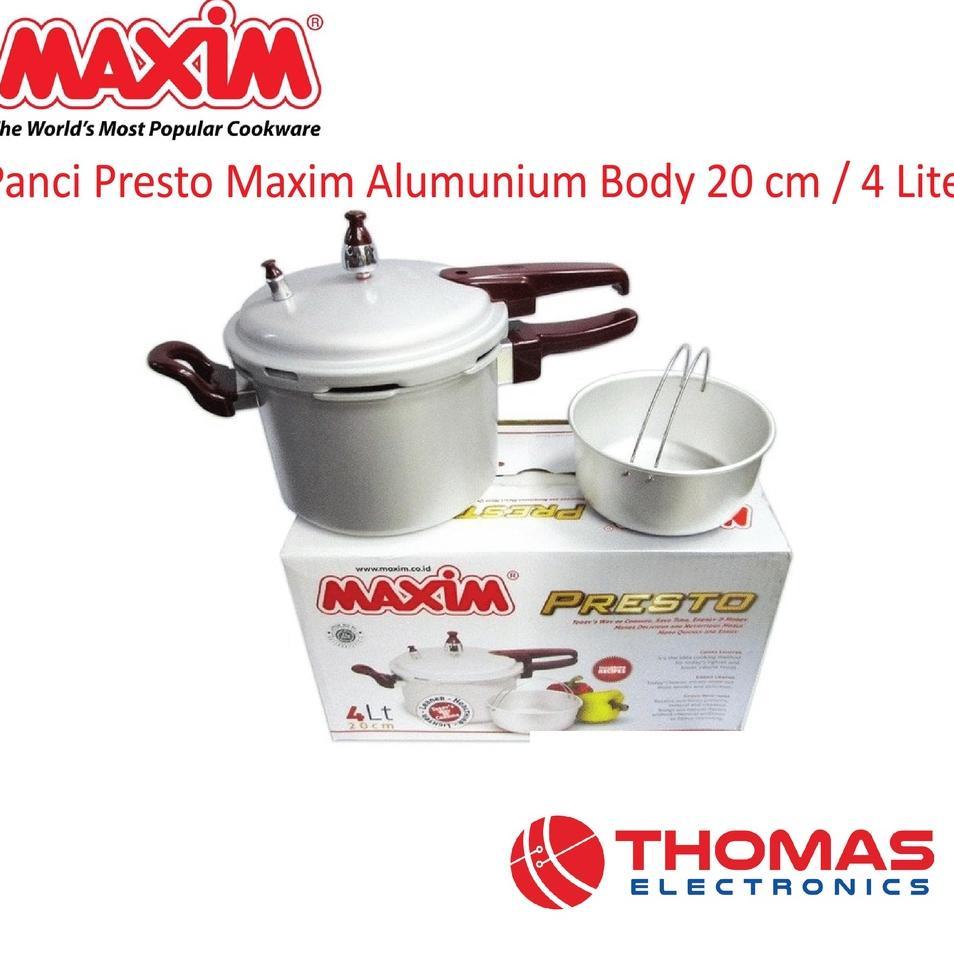 Panci Presto Maxim Alumunium Body 20 Cm 4 Liter Presto Cooker