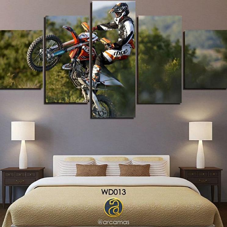 Hiasan Dinding Kamar Aesthetic - Multipanel 1 Set 5 Panel Size 40X75 Cm / Poster Motocross / Poster 