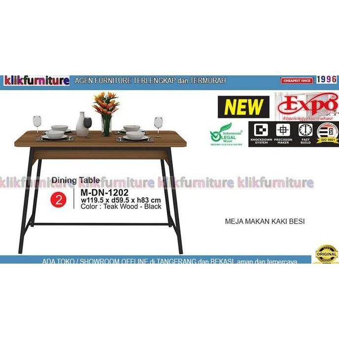 PROMO HARI INI - MDN 1202 EXPO Meja Makan Kaki Besi