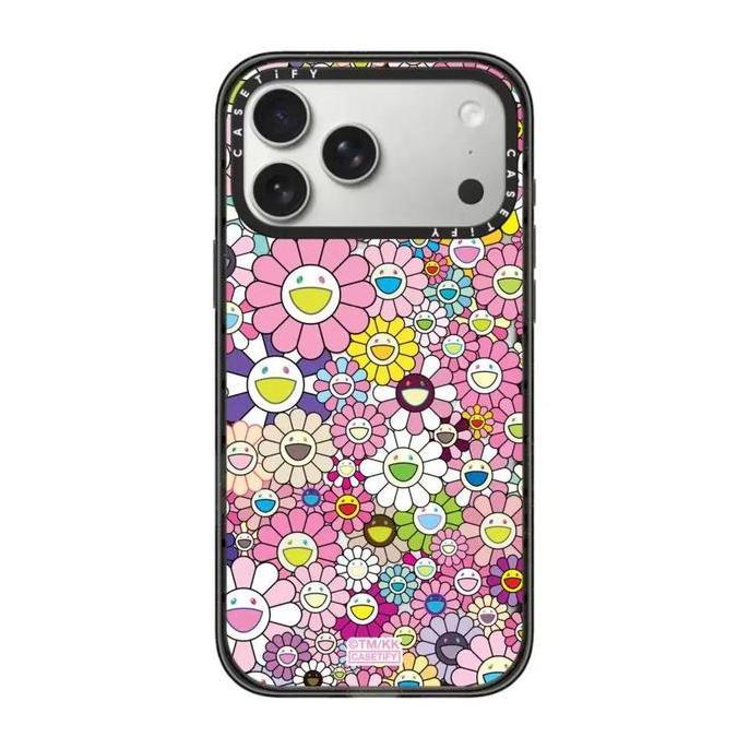 READY INDONESIA] Casing HP CASETiFY Takashi Murakami Bunga Matahari, Anti Jatuh Full Cover Cermin, C