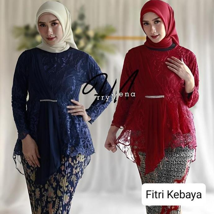 Atasan Kebaya Brokat One Set Kebaya Kondangan Aurora Slendang Baju Wisuda Smp Dan Sma