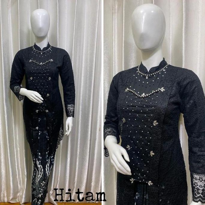 Atasan Kebaya Brokat Modern Kutubaru Payet Renita Baju Kondangan Mewah Setelan Wanita Dewasa