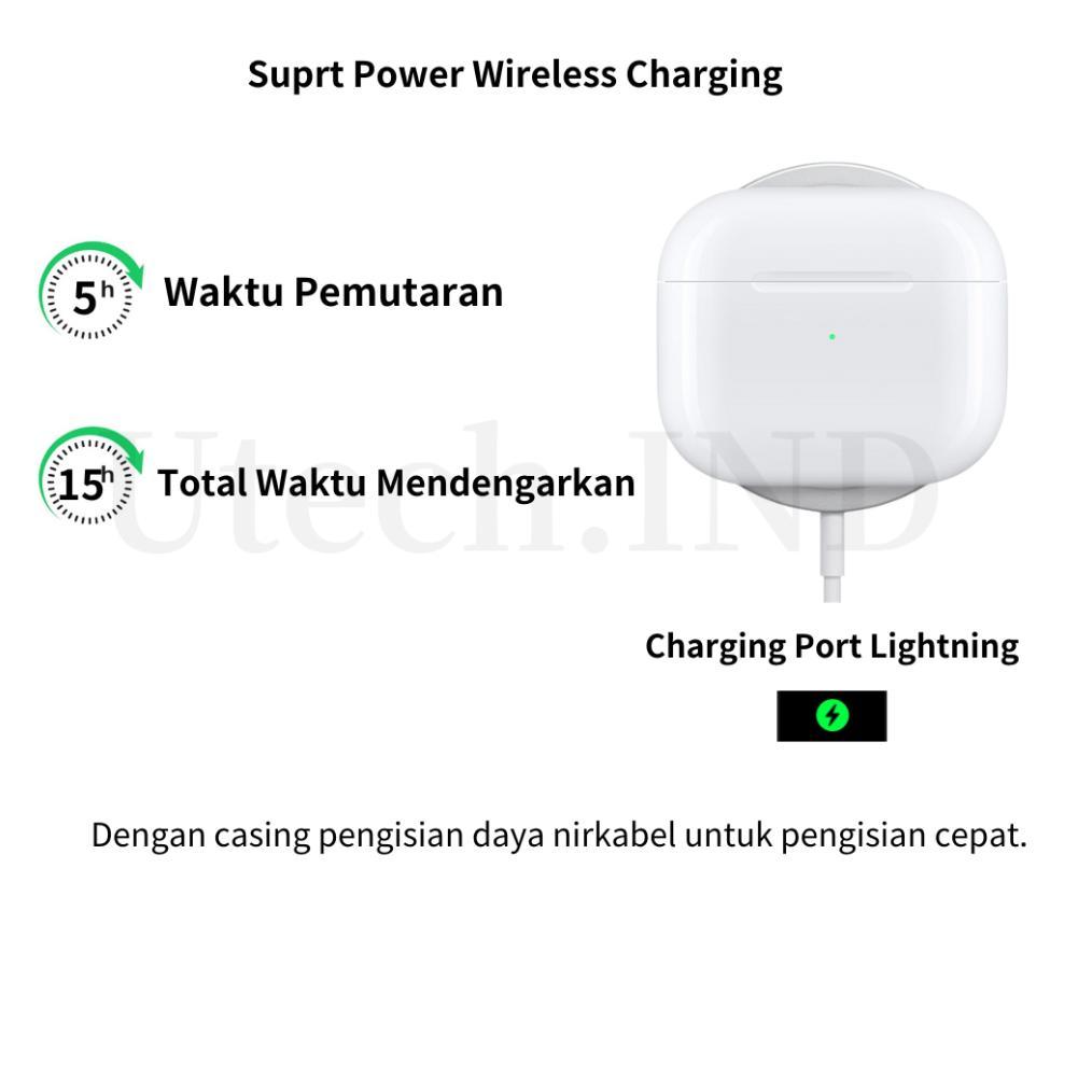 pengiriman cepat Utech TWS Gen3 Earphone Bluetooth Headset Bluetooth Wireless Earbuds Super Bass den