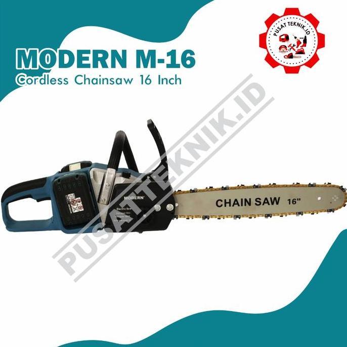 Terlaris Chainsaw Cordless 16" Modern / Mesin Gergaji Baterai Modern 16"