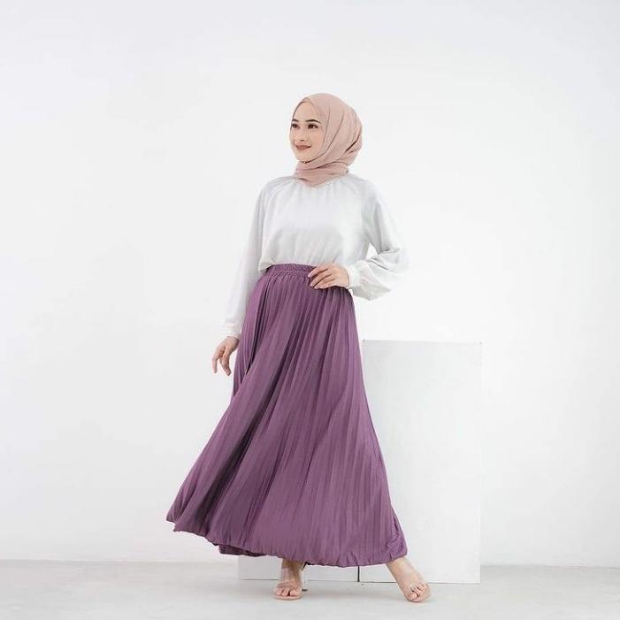TERBARU Rok Plisket Jumbo Premium Tebal Hyget Super