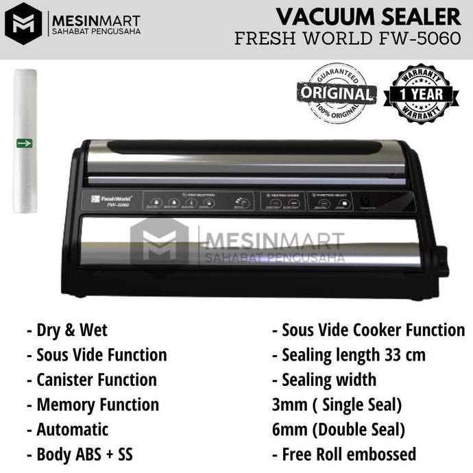 Vacuum Sealer Mesin Pengemas Vakum Komersial FRESH WORLD FW-5060