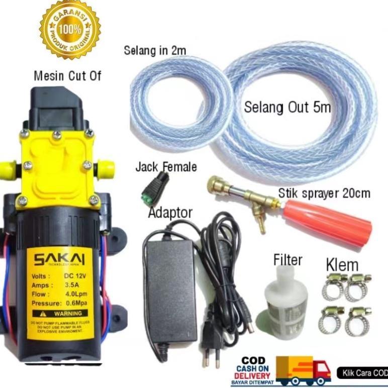 PAKET CUCI MOTOR AC MOBIL POMPA AIR DC 12V 12VOLT JET CLEANER MESIN STEAM DINAMO POMPA AIR DC 12V 12