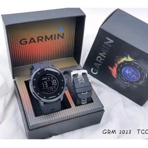 Jam Tangan Pria Garmin Original Digital Strap Rubber Karet Full set TA
