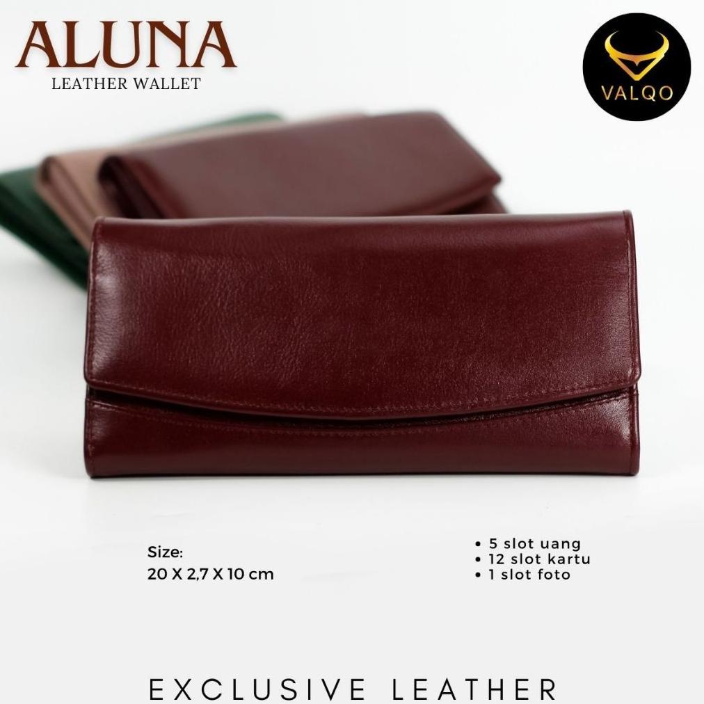 FAVORIT VALQO ALUNA Dompet kulit Kulit Sapi Dompet Wanita perempuan Dompet Panjang Dompet Kartu