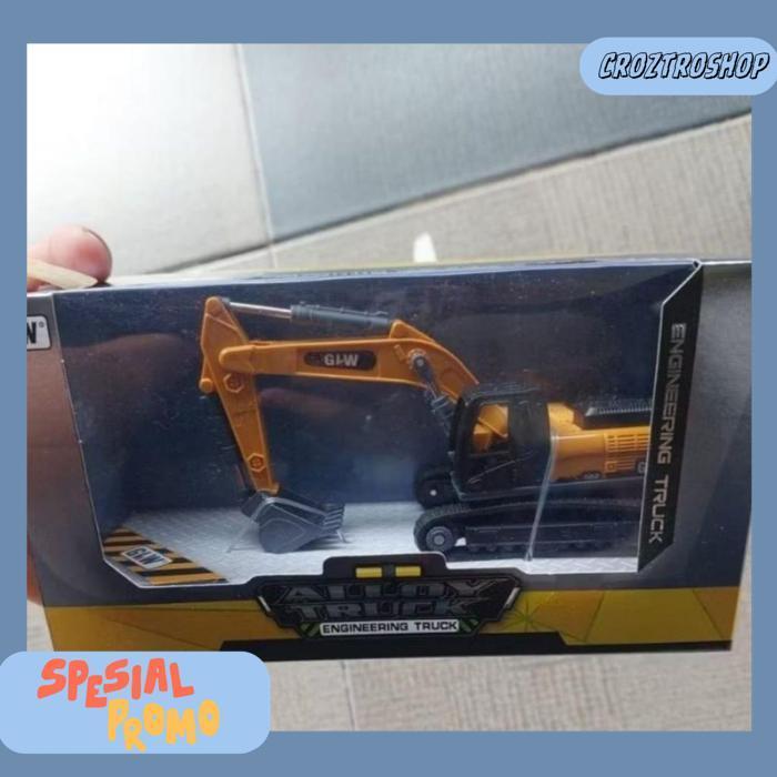 Golden Toys - Miniatur Excavator Alloy Truck Engineering Truk Bego Besi Konstruksi Besi Alloy Mainan
