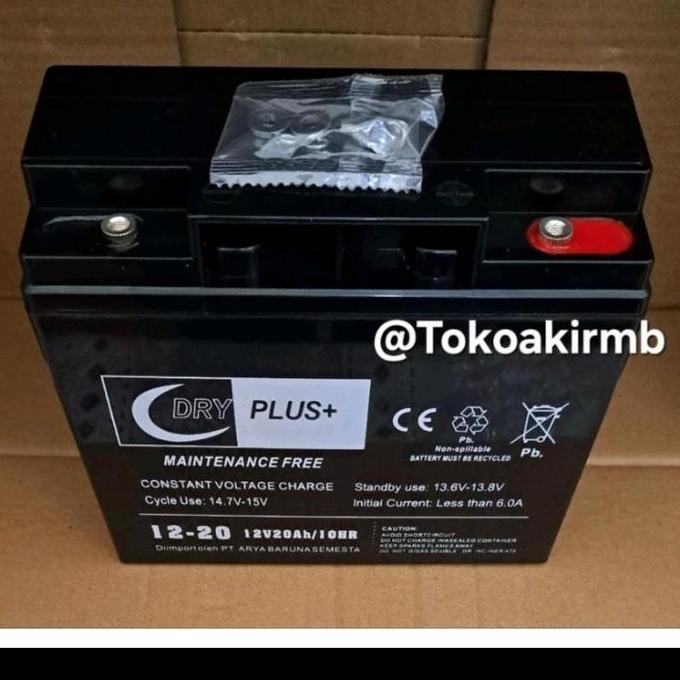 AKI (12VOLT/20AH), AKI GENGSET, (AKI KERING), DRYPLUS(18*7*17) /(5 KG) TERMURAH