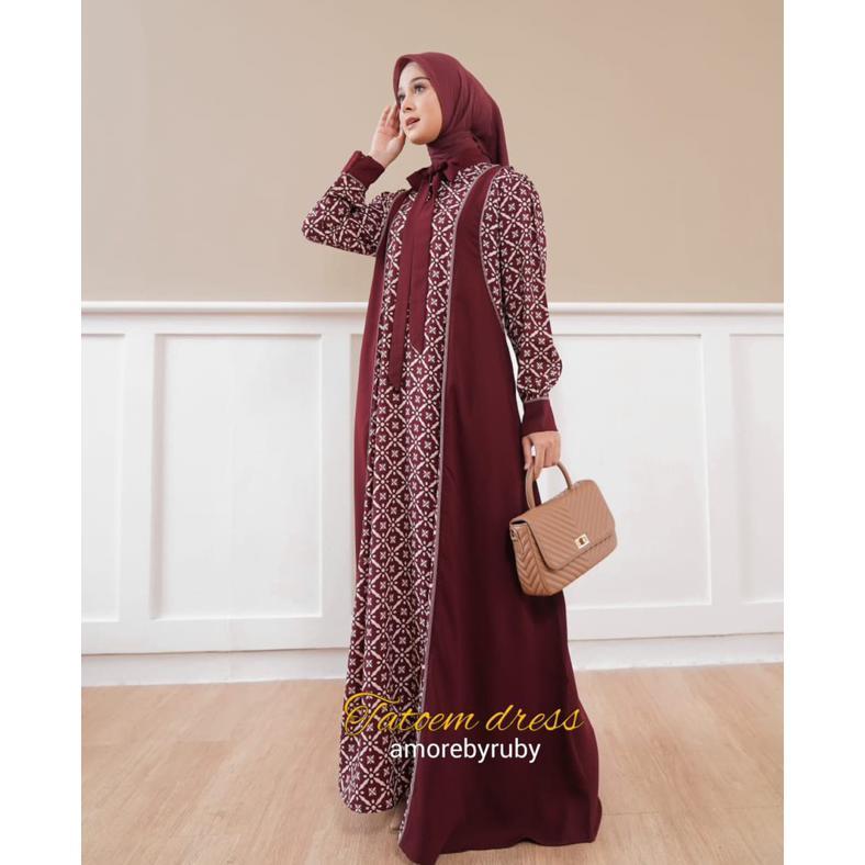 Terbaru Tatoem Dress Amore By Ruby Gamis Motif Tribal Busui Friendly Nyaman Adem Kondangan Mewah Tal