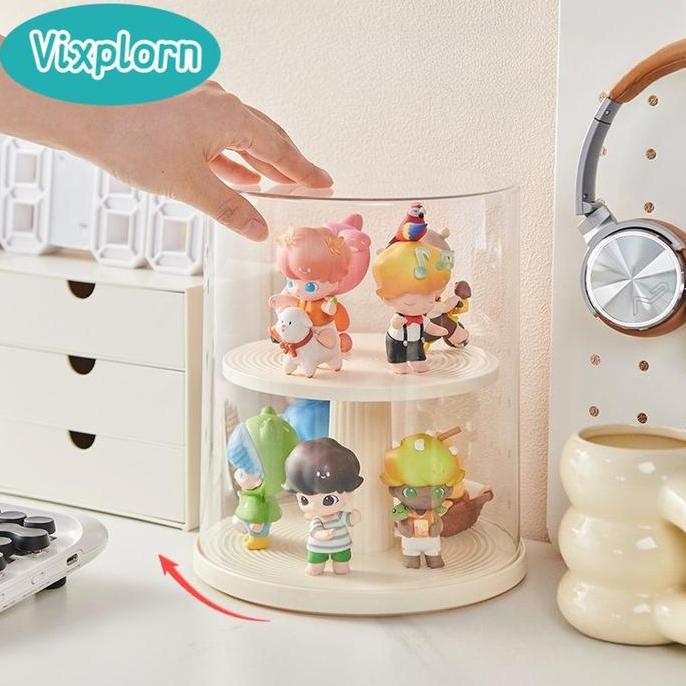 Vixplorn Acrylic Kotak Display Putar Blind Box 360 Rotate Display Box Rak  Pajangan Akrilik Transpar