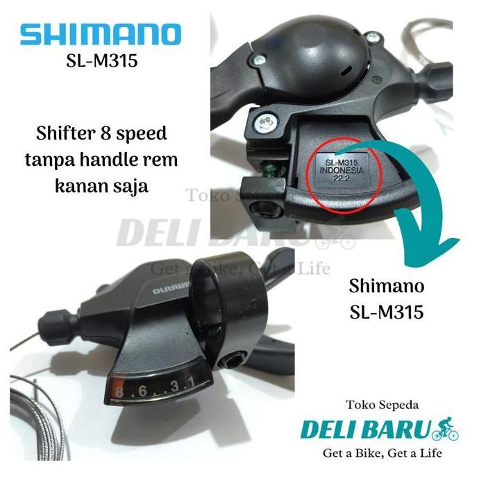 Shimano shifter 8 speed SL-M315 kanan saja operan gigi tanpa handle rem sepeda lipat, MTB