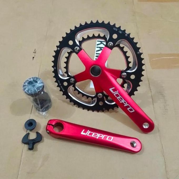 Crank set litePro Double Chainring 53-39T Alloy 7075 Hollowtech 2 included BB nya