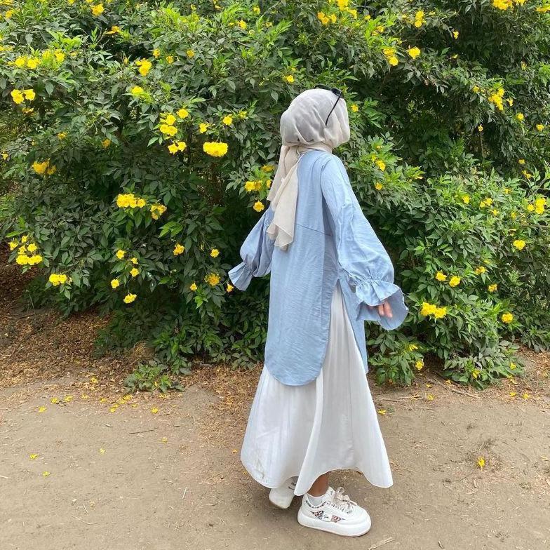 ZR SLIT TUNIK - Aqila Slit Tunik Belah Samping Long Jumbo Wanita Terbaru