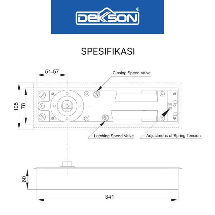 DEKKSON Floor Hinge Engsel Pintu Tanam FH 80 BD