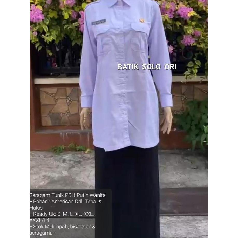 Seragam PNS Tunik PDH Putih Wanita. Seragam PNS ASN Tunik PDH Putih Cewek. Seragam PNS Pemda ASN PPP