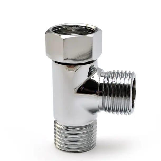 DISKON Nepel T Kuningan Chrome Nepel T Kran Sambungan Shower Kloset Tebal