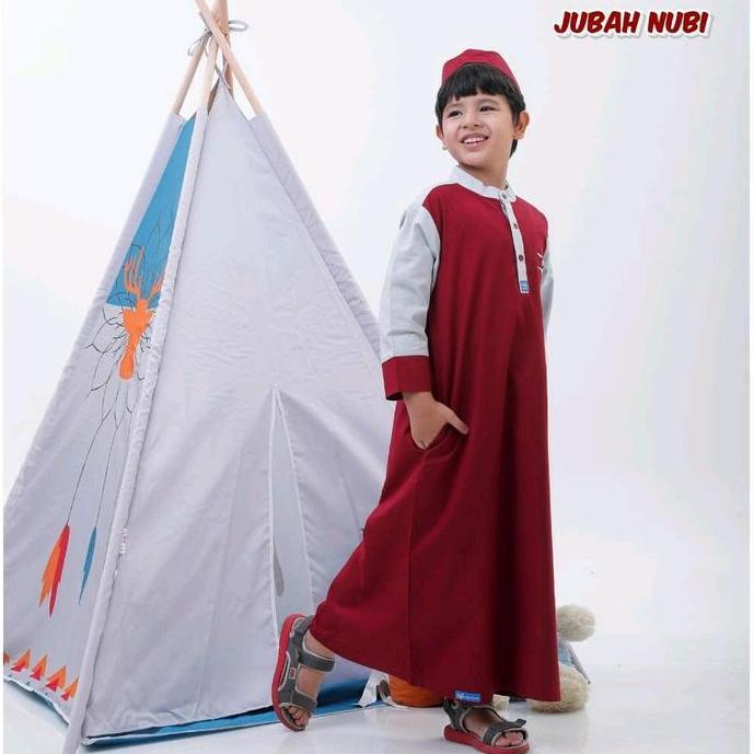 JUBAH ANAK NUBI | Jubah Anak Set Peci | Jubah Warna Anak | Gamis Anak Laki-Laki