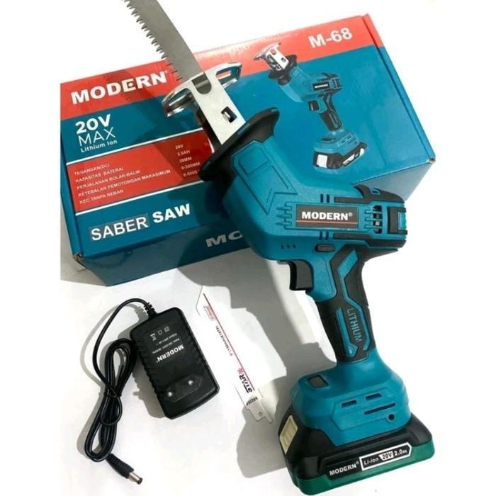 mesin gergaji Cas saber saw cordless sabre baterai 20V M68 miter mitter saw reciprocating saw