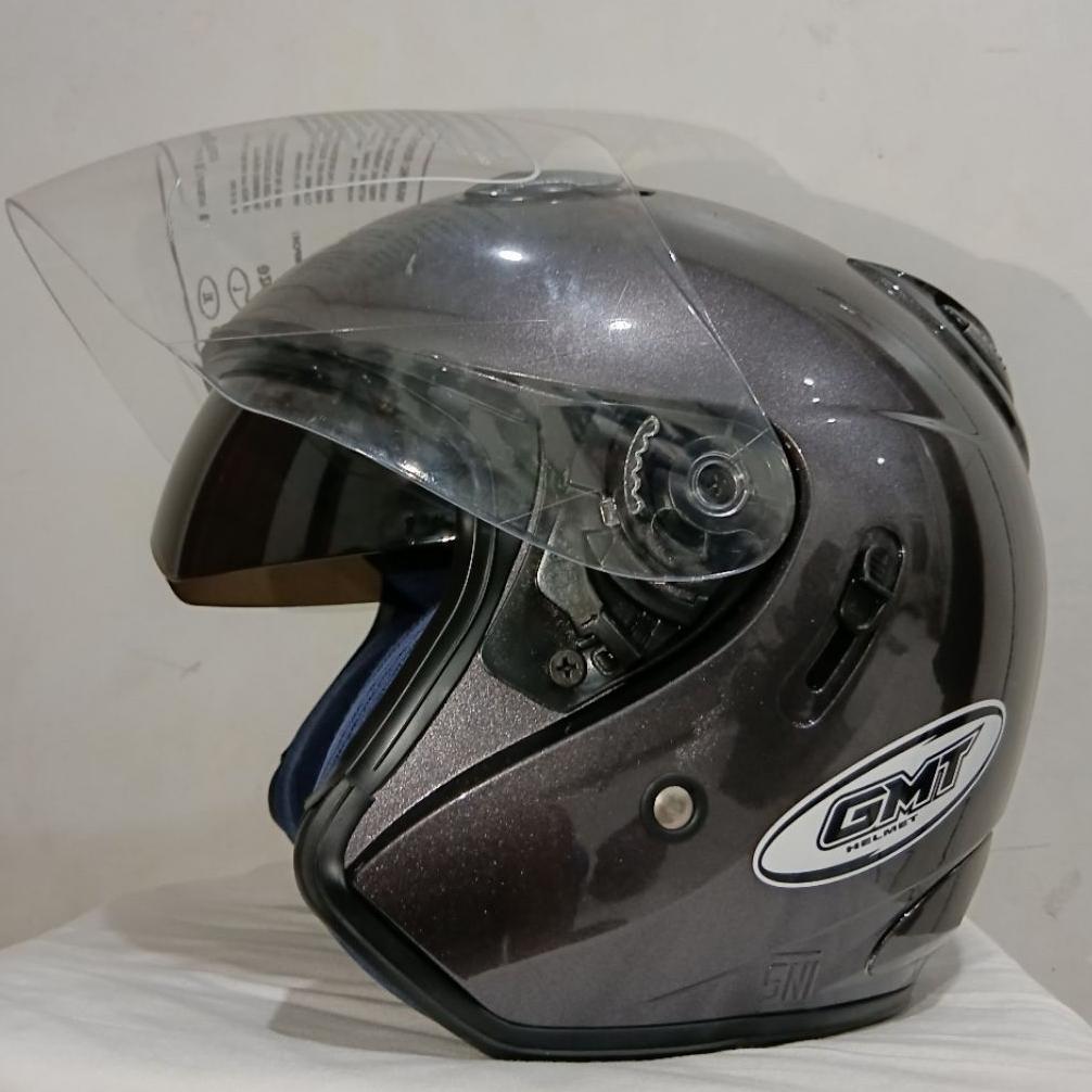 Helm Half Face GMT/NIELS Original Double Visor Helem SNI