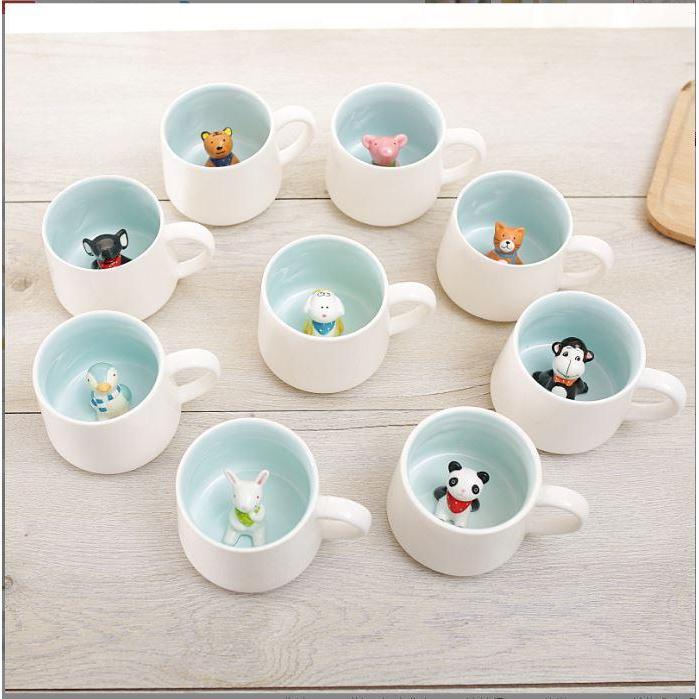 Gelas Mug minum drink lucu cute karakter hewan keramik gift hadiah