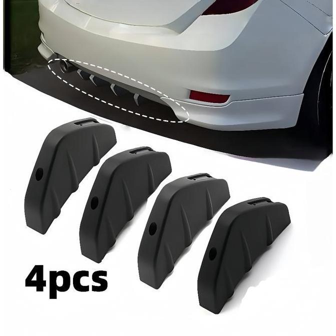 4pcs Winglet Belakang Mobil Car Carbon Fiber Patter Modified Berbagai Jenis Mobil Pelindung Bumper B