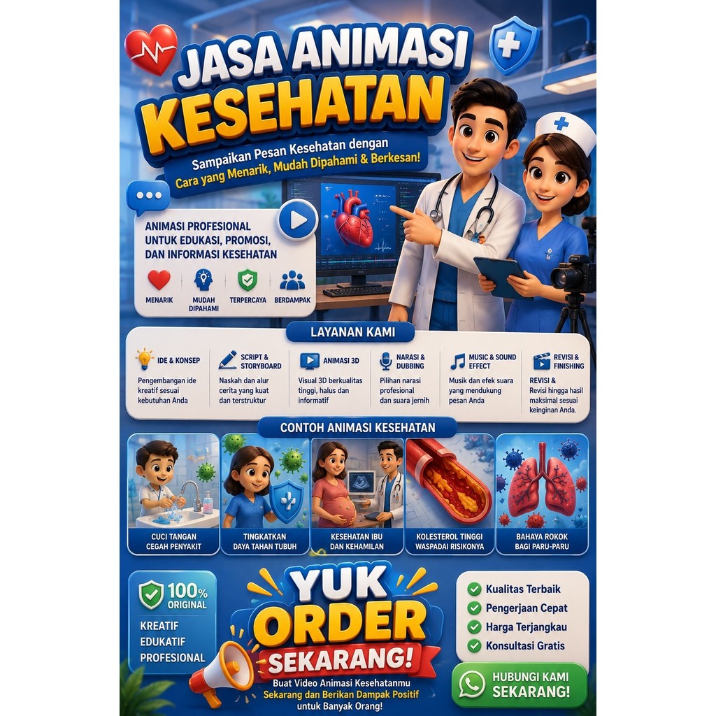 Jasa pembuatan Animasi Kesehatan/Animasi education/Animasi ekslainer