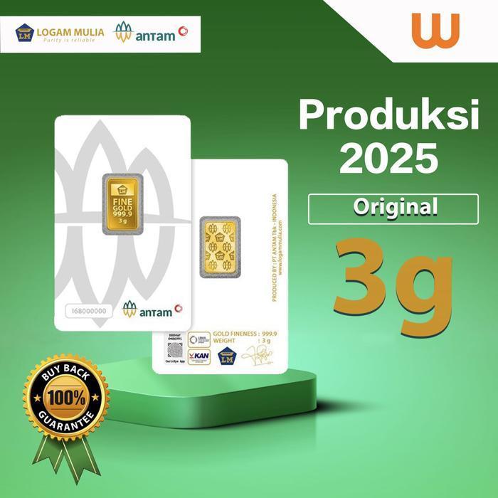 3 Gr (Gram) Goldbar/Logam Mulia/Lm/Emas Batangan Antam Bersertifikat Lbma Original Dan Terpercaya