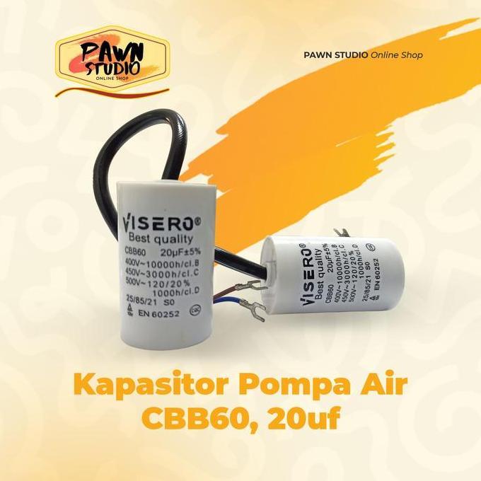 CAPASITOR POMPA AIR 20 UF / KAPASITOR POMPA AIR 20UF 20 UF / CAPASITOR BULET BULAT POMPA AIR 20UF 20