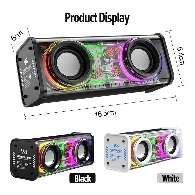 terbaru speaker bluetooth subwoofer meriam baja kecil transparan audio portabel nirkabel 13w mecha s